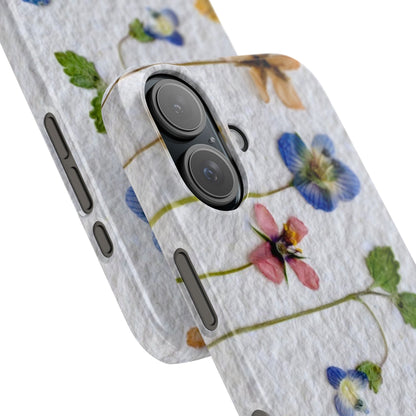 Dried Wild Pink and Purple Flower Image on Paper, Floral Slim Phone Cases, Case-Mate IPHONE16 and all sizes