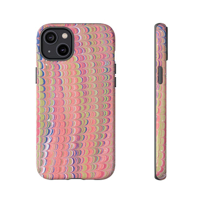 Pink Pastels Feather Marbled Vintage Design iPhone 16 + Samsung + Apple + Google - 2 finishes