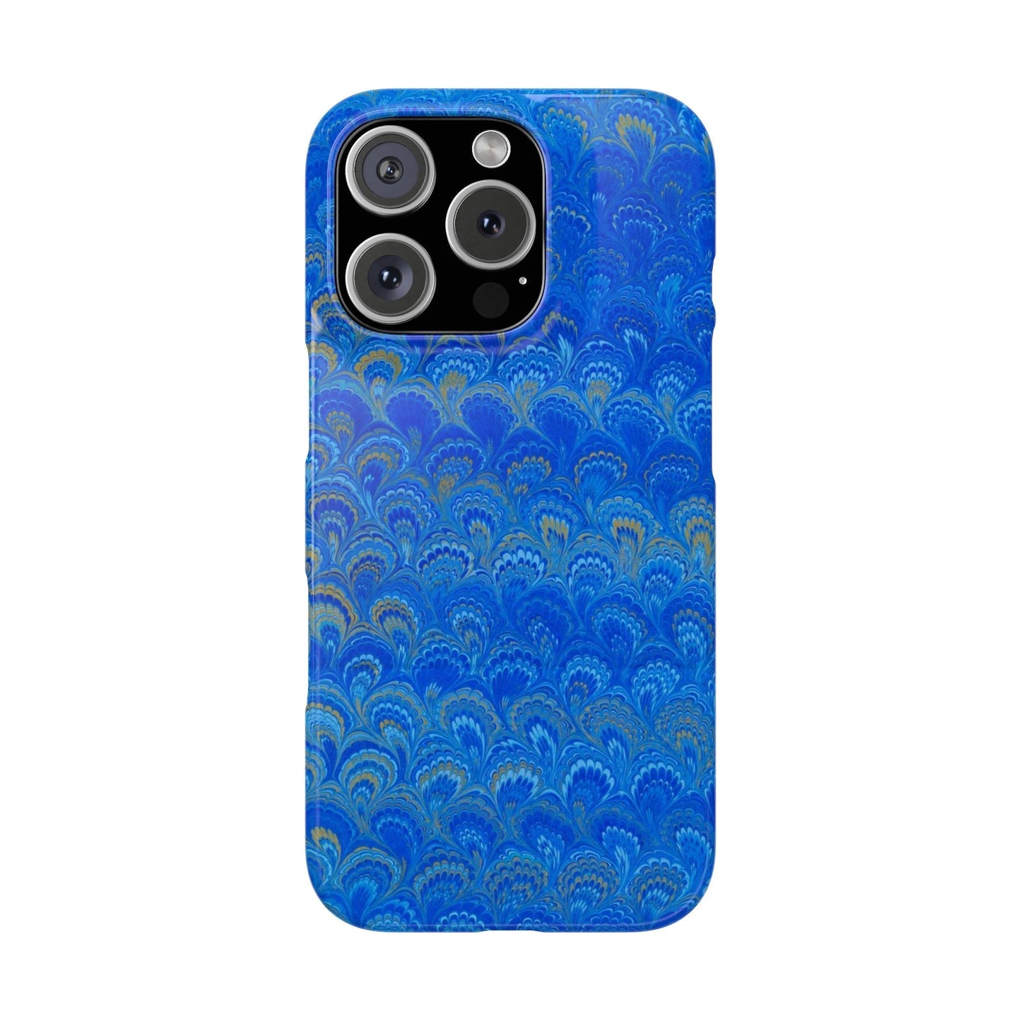 Blue Marbled Design, Italy Feather Phone Case, Multi-Color, Slim Phone Cases, Case-Mate IPHONE16 and all sizes