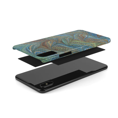 Blue and Green Italian Marbled Swirl Design, Italy Feather Phone Case, Multi-Color, Slim Phone Cases, Case-Mate IPHONE16 and all sizes