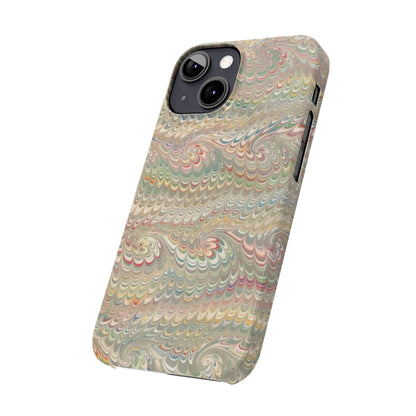 Soft Green and Multi-Colored Marbled Design, Italy Feather Phone Case, Multi-Color, Slim Phone Cases, Case-Mate IPHONE16 and all sizes