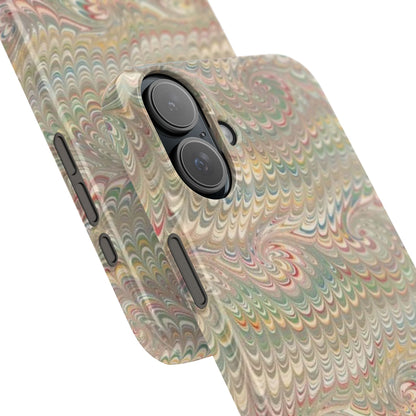 Soft Green and Multi-Colored Marbled Design, Italy Feather Phone Case, Multi-Color, Slim Phone Cases, Case-Mate IPHONE16 and all sizes