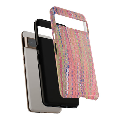 Pink Pastels Feather Marbled Vintage Design iPhone 16 + Samsung + Apple + Google - 2 finishes