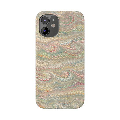 Soft Green and Multi-Colored Marbled Design, Italy Feather Phone Case, Multi-Color, Slim Phone Cases, Case-Mate IPHONE16 and all sizes