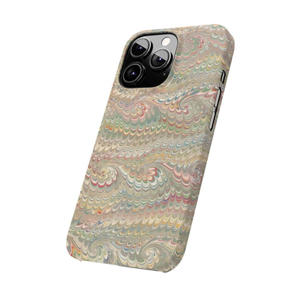 Soft Green and Multi-Colored Marbled Design, Italy Feather Phone Case, Multi-Color, Slim Phone Cases, Case-Mate IPHONE16 and all sizes
