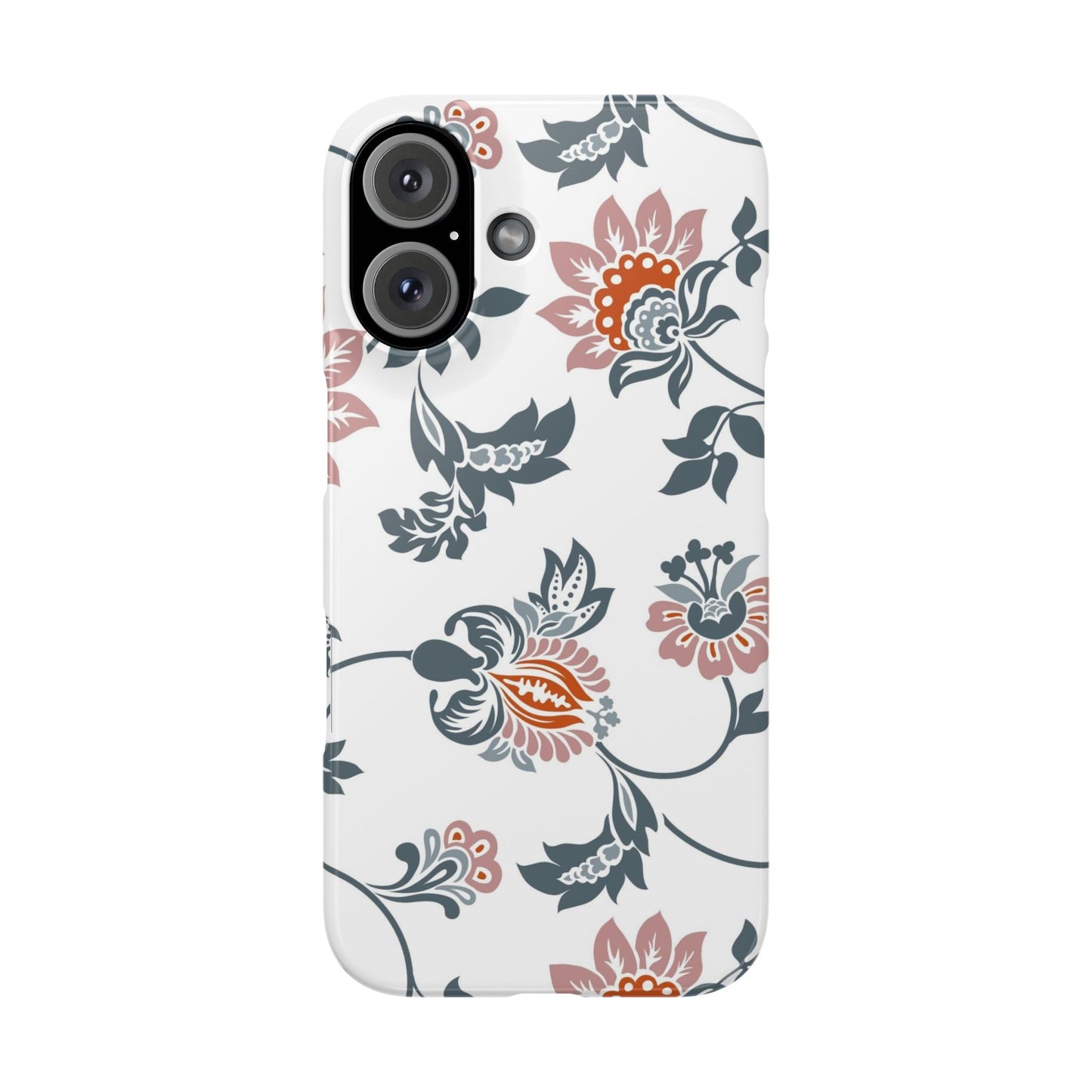Pink and Green Flower Pattern, Floral Slim Phone Cases, Case-Mate IPHONE16 and all sizes