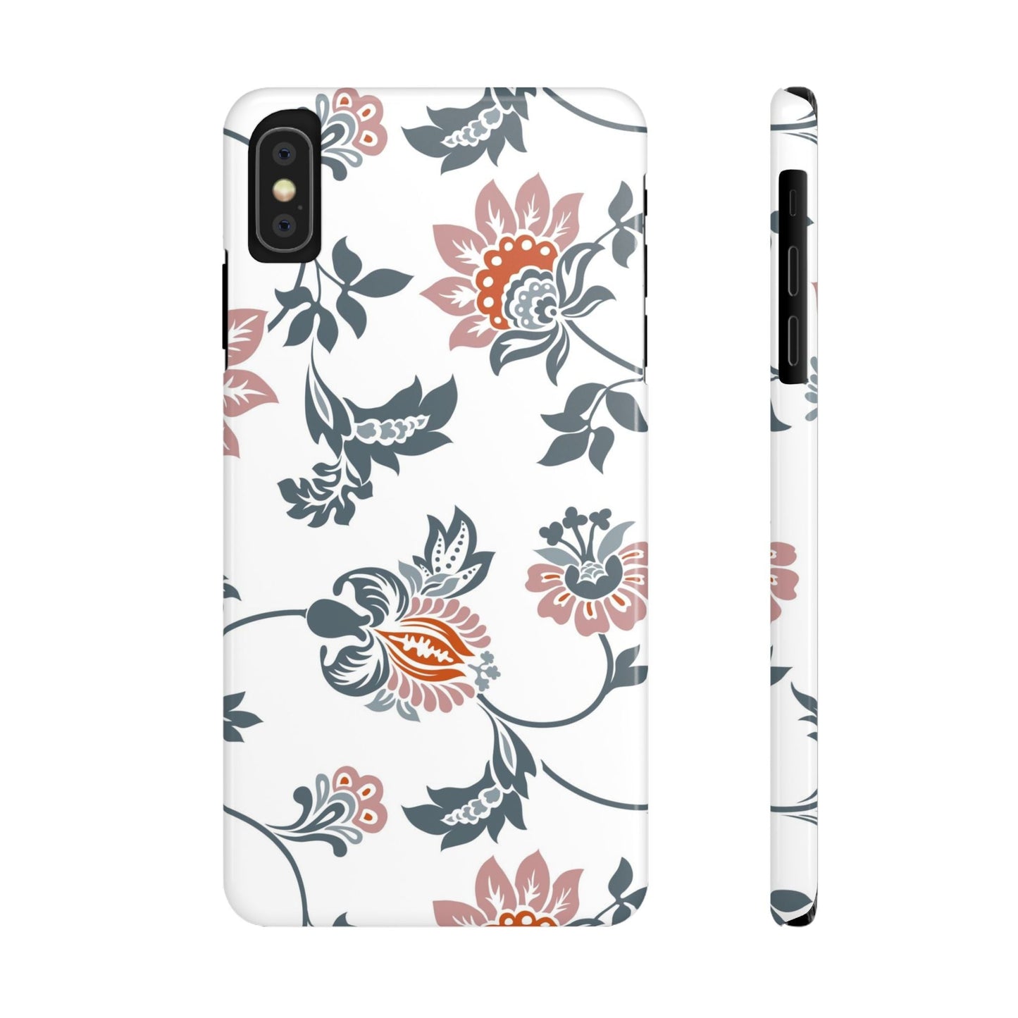 Pink and Green Flower Pattern, Floral Slim Phone Cases, Case-Mate IPHONE16 and all sizes