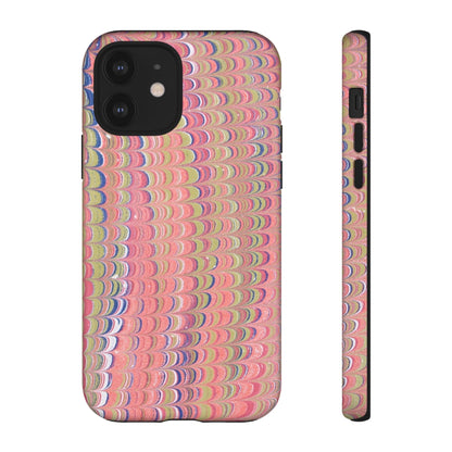 Pink Pastels Feather Marbled Vintage Design iPhone 16 + Samsung + Apple + Google - 2 finishes