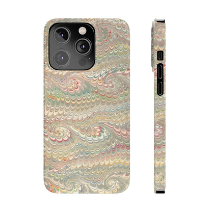 Soft Green and Multi-Colored Marbled Design, Italy Feather Phone Case, Multi-Color, Slim Phone Cases, Case-Mate IPHONE16 and all sizes