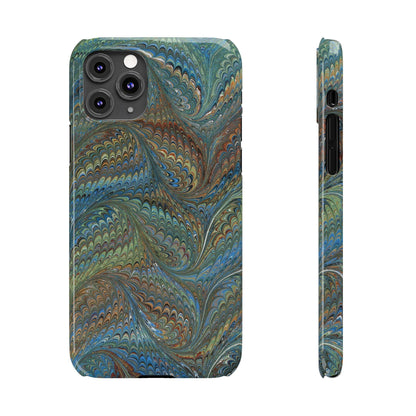 Blue and Green Italian Marbled Swirl Design, Italy Feather Phone Case, Multi-Color, Slim Phone Cases, Case-Mate IPHONE16 and all sizes