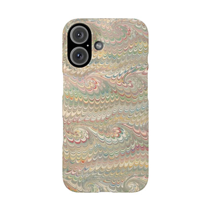 Soft Green and Multi-Colored Marbled Design, Italy Feather Phone Case, Multi-Color, Slim Phone Cases, Case-Mate IPHONE16 and all sizes