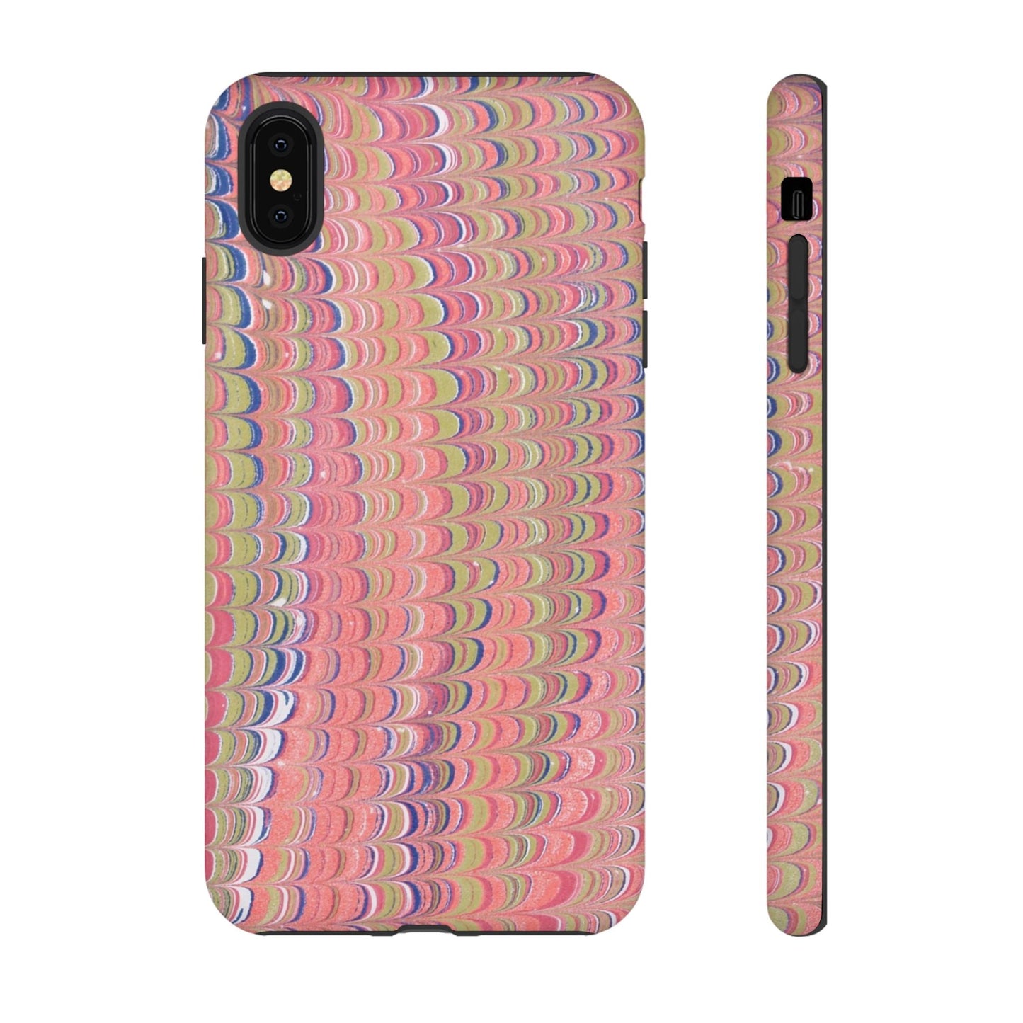 Pink Pastels Feather Marbled Vintage Design iPhone 16 + Samsung + Apple + Google - 2 finishes