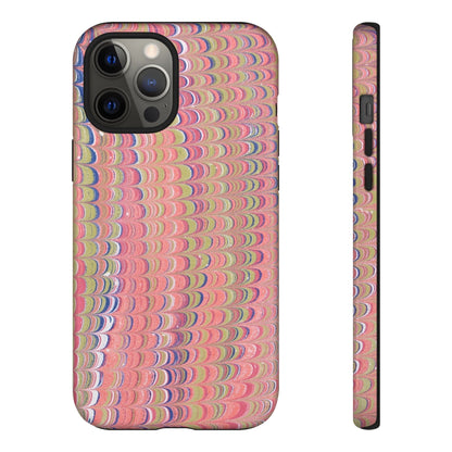 Pink Pastels Feather Marbled Vintage Design iPhone 16 + Samsung + Apple + Google - 2 finishes