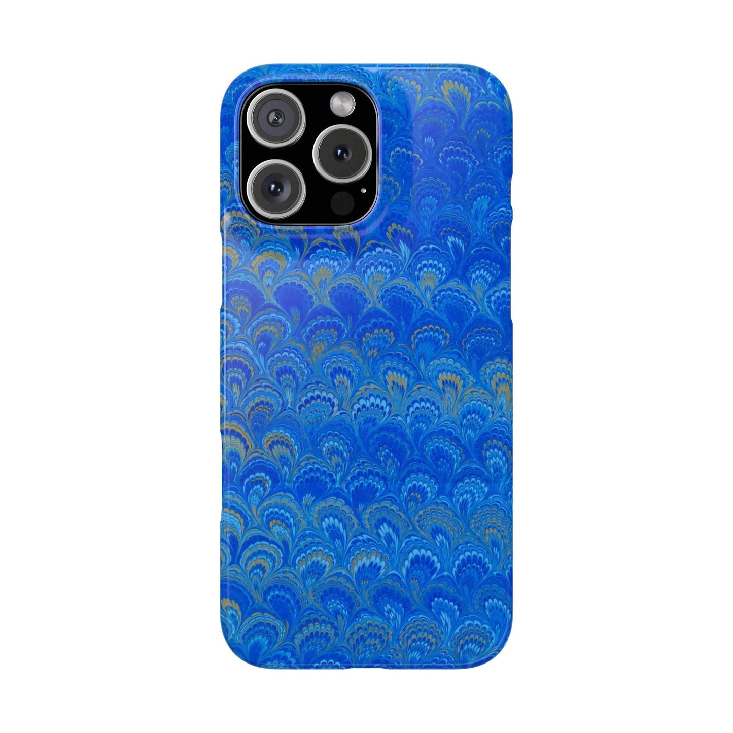 Blue Marbled Design, Italy Feather Phone Case, Multi-Color, Slim Phone Cases, Case-Mate IPHONE16 and all sizes