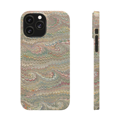 Soft Green and Multi-Colored Marbled Design, Italy Feather Phone Case, Multi-Color, Slim Phone Cases, Case-Mate IPHONE16 and all sizes