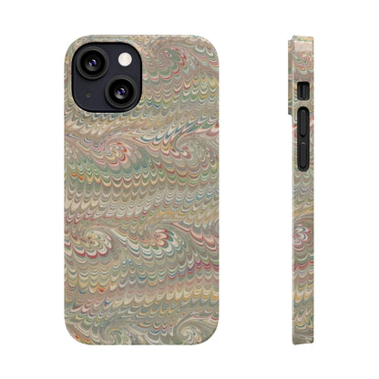 Soft Green and Multi-Colored Marbled Design, Italy Feather Phone Case, Multi-Color, Slim Phone Cases, Case-Mate IPHONE16 and all sizes