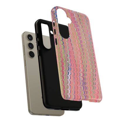 Pink Pastels Feather Marbled Vintage Design iPhone 16 + Samsung + Apple + Google - 2 finishes